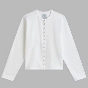 Agnes B white organic cotton snap cardigan Size 0